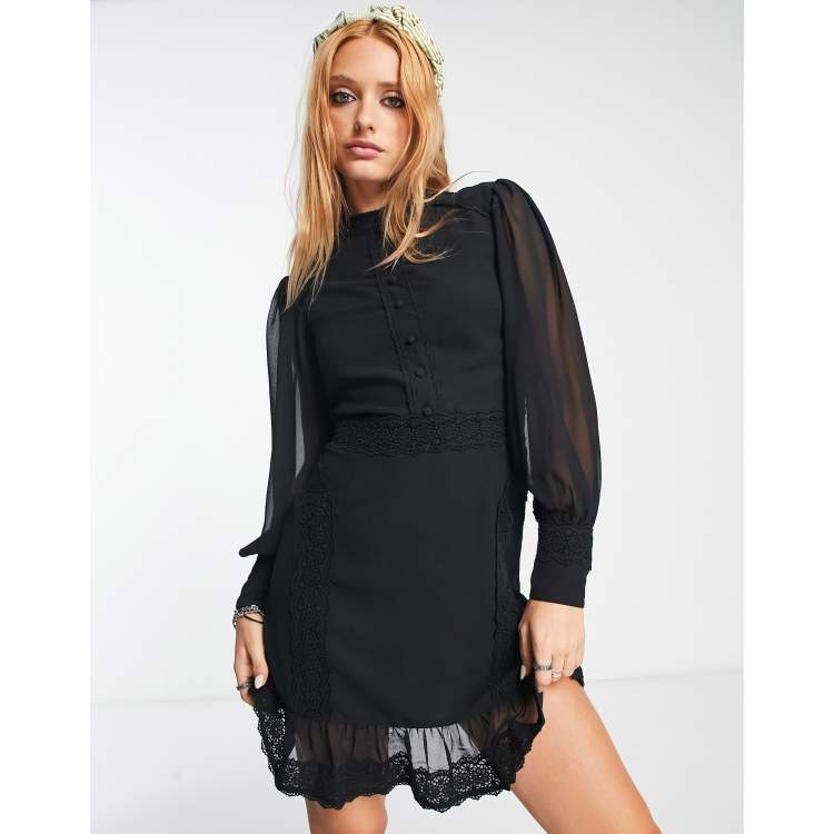 Old fashioned high neck black dress store