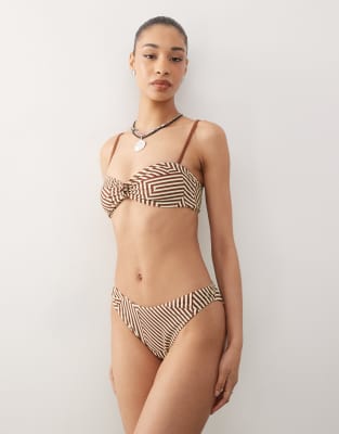 Shop Reclaimed Vintage Hipster Bikini Bottom In Brown