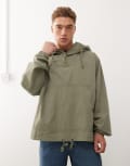 [Reclaimed Vintage] Reclaimed Vintage hooded pullover anorak in green L Khaki
