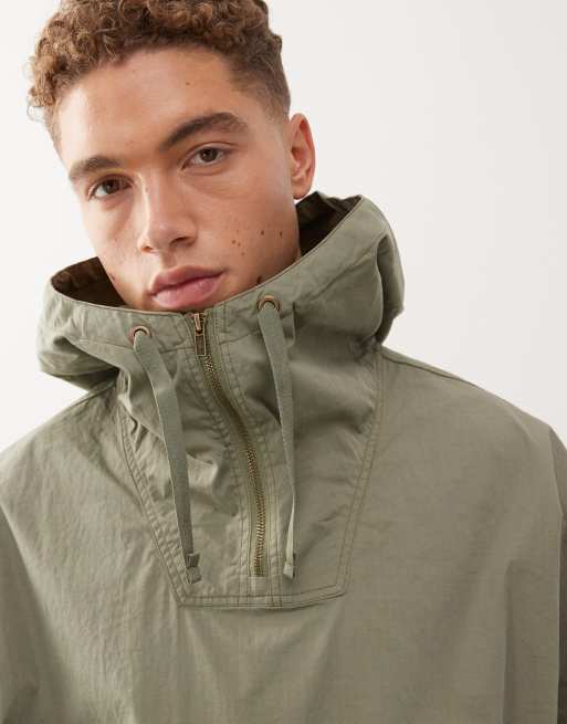 Reclaimed Vintage hooded pullover anorak in green