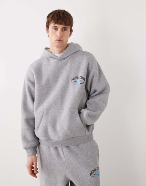 Reclaimed Vintage - Hoodie met padellogo in gemêleerd grijs - view 1