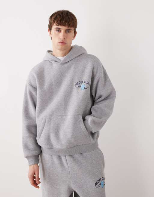 Reclaimed Vintage - Hoodie met padellogo in gemêleerd grijs, 1 van 5