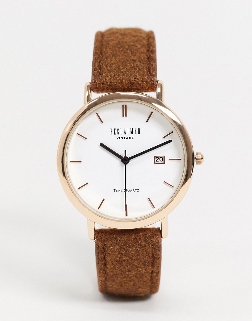 Reclaimed Vintage - Horloge met wol-effect-Bruin