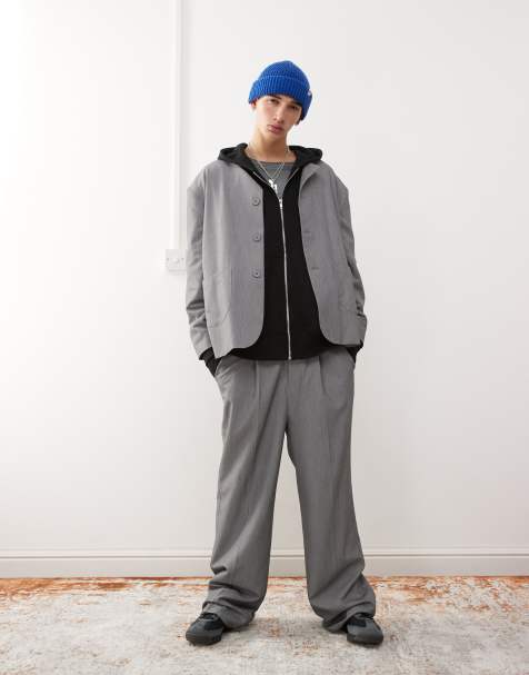 Reclaimed Vintage – Hose in Grau mit weitem Bein - view 1
