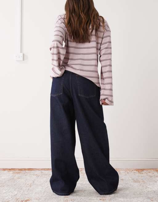 Reclaimed Vintage – Indigoblå, baggy jeans med vida ben, 3 av 5