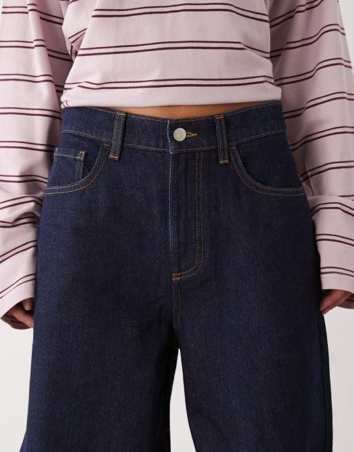 Reclaimed Vintage – Indigoblå, baggy jeans med vida ben, 4 av 5