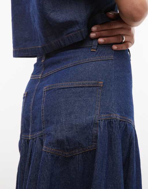 Reclaimed Vintage – Indigoblå maxikjol i denim med sänkt midja, del av set, 5 av 5