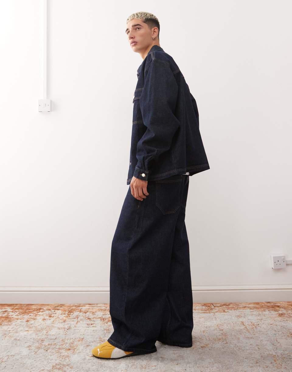 Indigo western baggy jeans