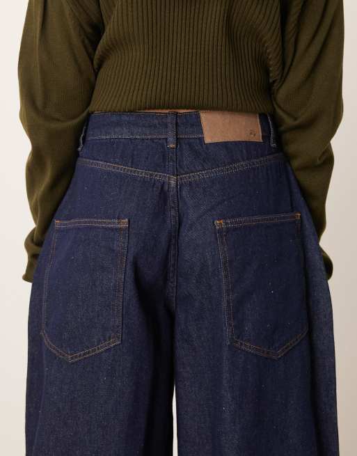 Reclaimed Vintage – Indigoblå, tvättade jeans med barrelben, 4 av 5