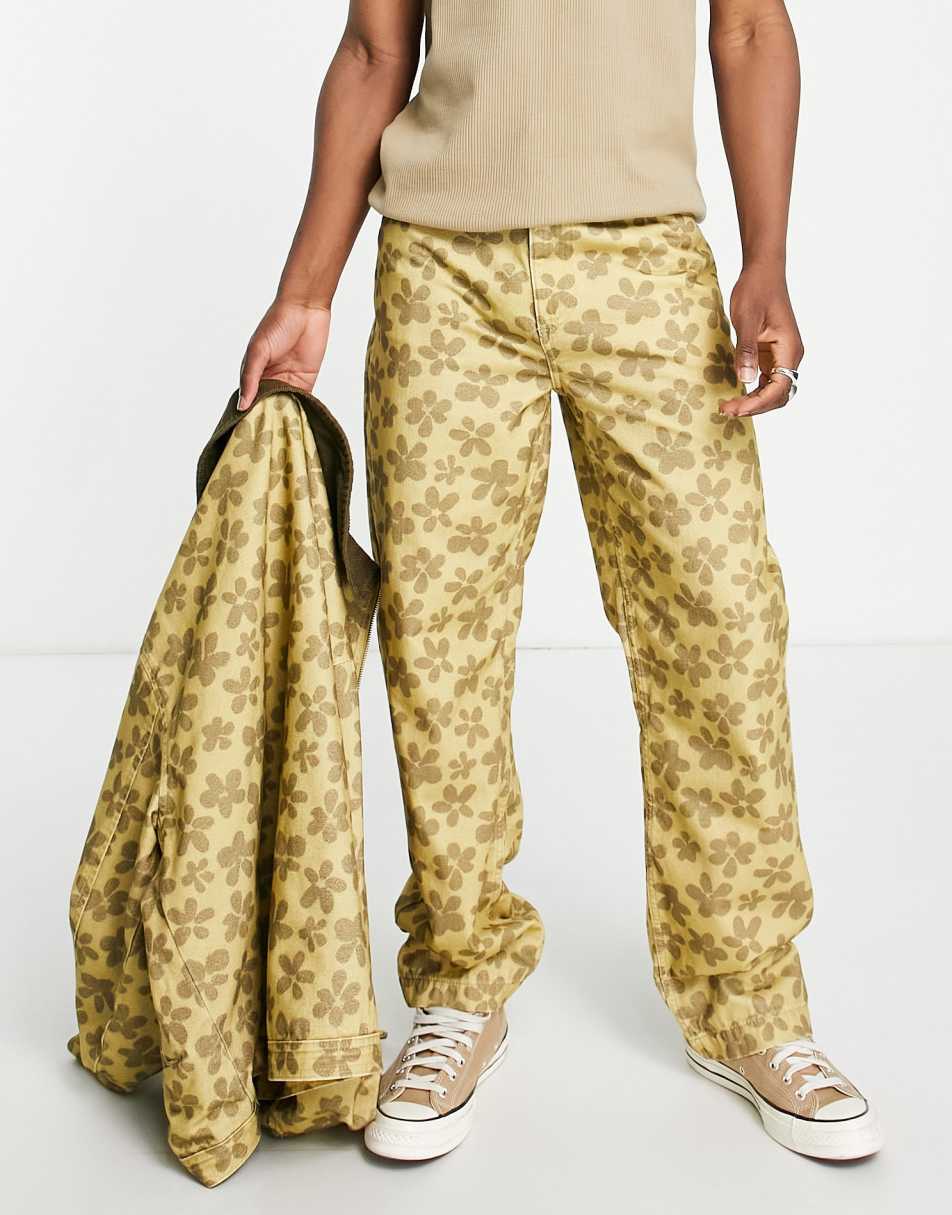Reclaimed Vintage inspired 00's baggy jean co-ord in tonal print