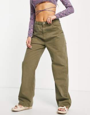 low rise khaki jeans