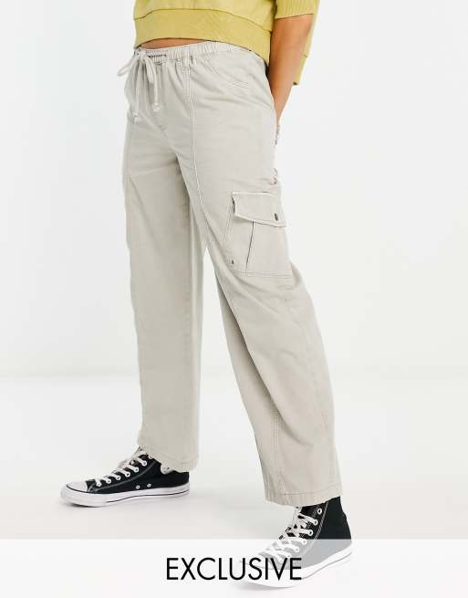 Regular Rise Nylon Cargo Pants