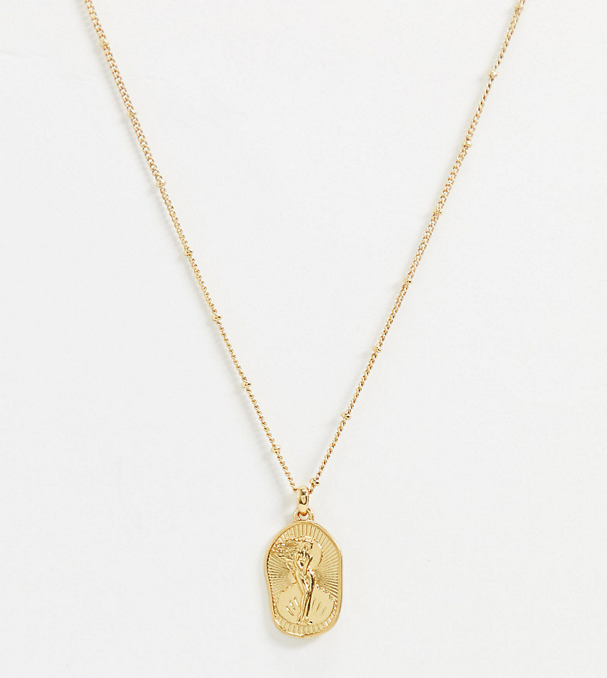 Reclaimed Vintage inspired 14k gold plate goddess aphrodite necklace