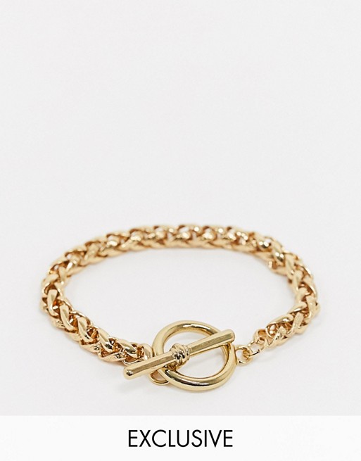 Reclaimed Vintage inspired 14k gold plated snake chain bracelet