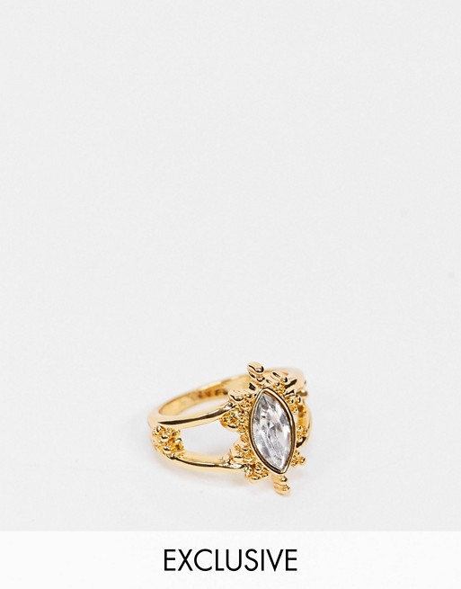 Reclaimed Vintage inspired 14k skinny ring with stone detail