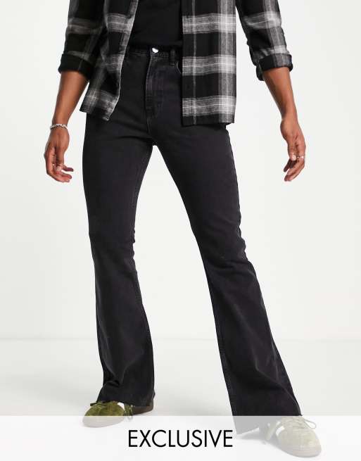 Reclaimed Vintage inspired 70 s flare in washed black ASOS