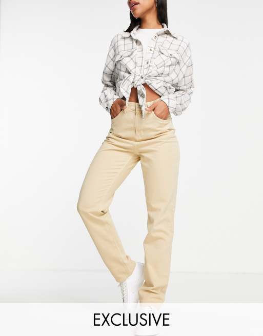 Reclaimed Vintage inspired 81' straight leg jean in ecru