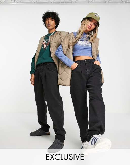 Reclaimed Vintage Inspired '83 unisex relaxed jeans in washed black