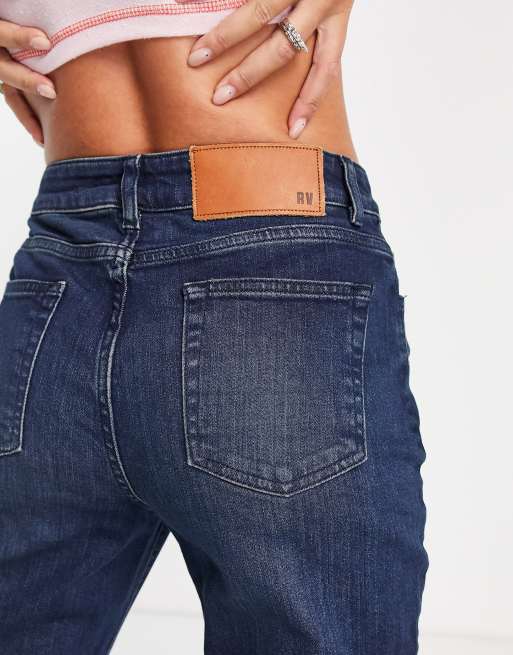 Reclaimed Vintage Inspired – 86' – Weit ausgestellte Schlagjeans in dunkelblauer Waschung, 3 von 4
