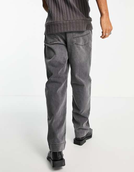 Reclaimed Vintage inspired 90s baggy jean in heavy washed black, 3 of 4