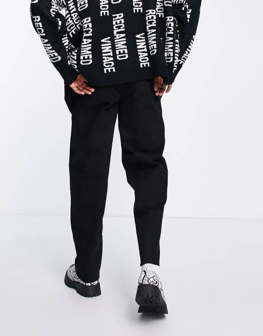 Reclaimed Vintage Inspired 90s baggy jeans in clean black, 2 of 4