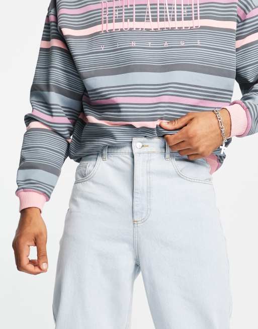 Reclaimed Vintage Inspired 90s baggy jeans in vintage blue, 3 of 4