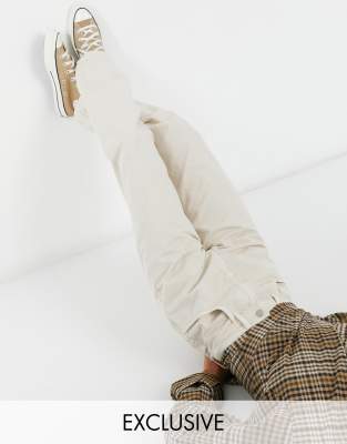 reclaimed vintage inspired classic fit jeans in ecru