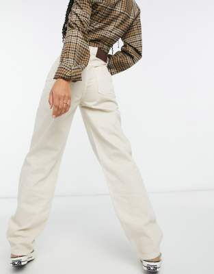 reclaimed vintage inspired classic fit jeans in ecru