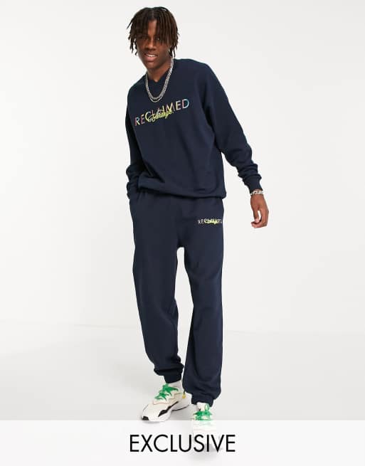 Reclaimed Vintage Inspired 90s sweatpants with logo embroidery ASOS