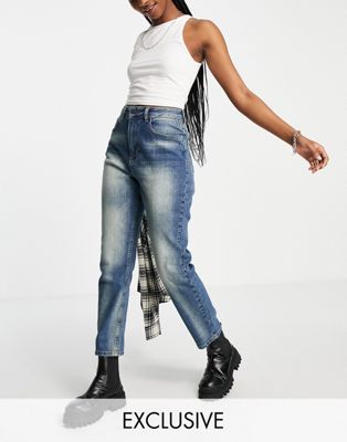 Reclaimed Vintage inspired 91' classic mom jean in mid blue wash