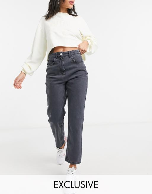 Reclaimed Vintage -Inspired - 91 mom jeans in zwarte wassing - BLACK