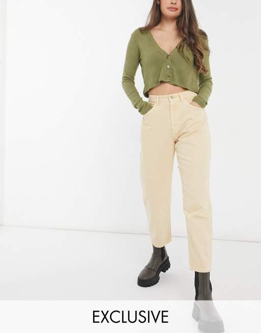 Jean beige mom top