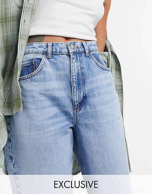 Women Reclaimed Vintage inspired 92' relaxed mom jean in pretty bleach responsible wash 