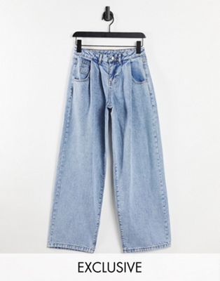 Reclaimed Vintage inspired 97' wide leg low mom jeans in blue wash - ASOS Price Checker