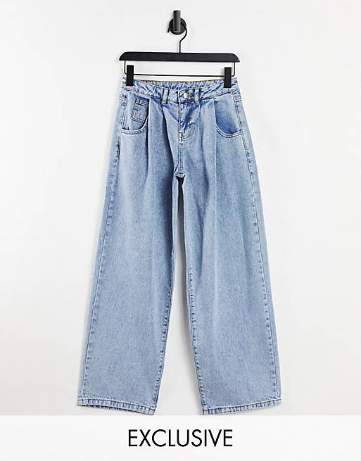 Reclaimed Vintage inspired 97' wide leg low mom jeans in blue wash