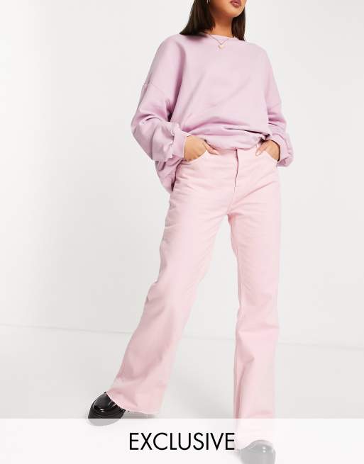 Reclaimed Vintage Inspired '99 flares in rose 