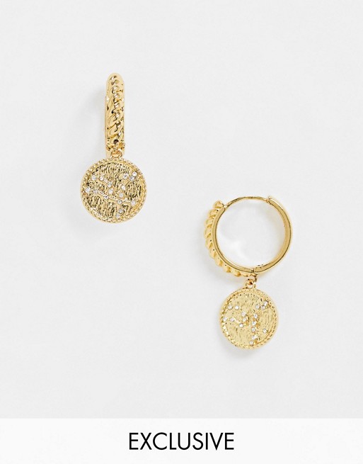 Reclaimed Vintage inspired andromeda constellation earrings in 14k gold plate