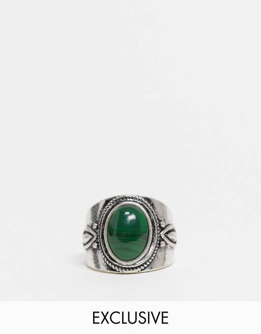 Reclaimed Vintage Inspired - Anello argento con pietra
