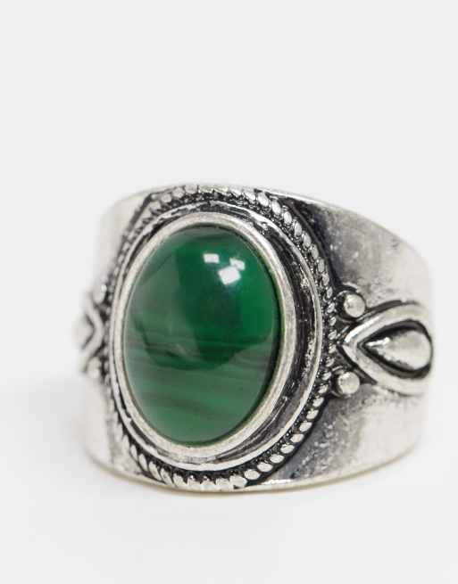 Reclaimed Vintage Inspired - Anello argento con pietra, 2 di 4