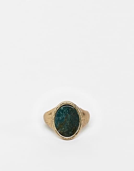 Reclaimed Vintage Inspired - Anello chevalier con pietra semipreziosa - In esclusiva per ASOS, 2 di 4