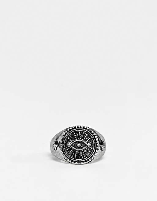 Reclaimed Vintage Inspired - Anello con sigillo a occhio argento - In esclusiva per ASOS, 2 di 4