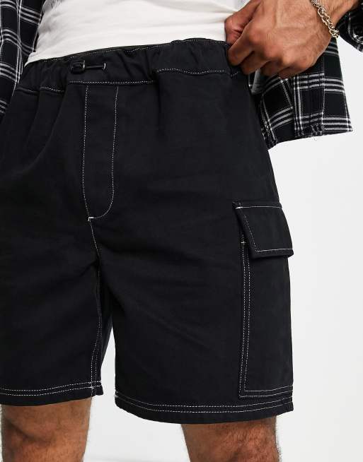 Black shorts with shop white stitching