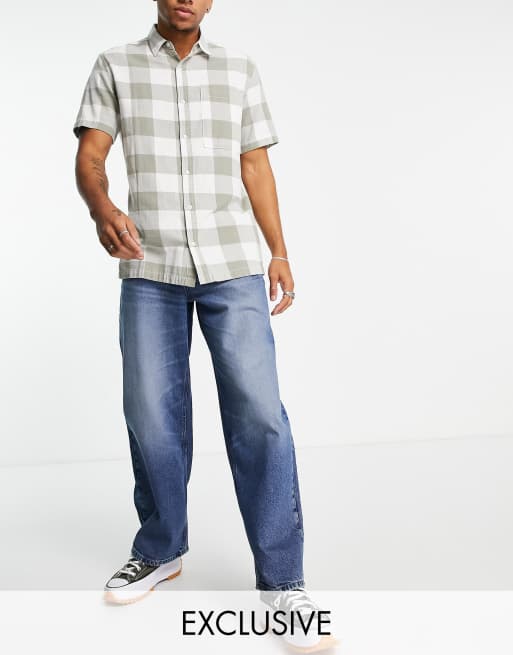 Reclaimed Vintage Inspired – Baggy-Jeans im Stil der 90er in Mittelblau