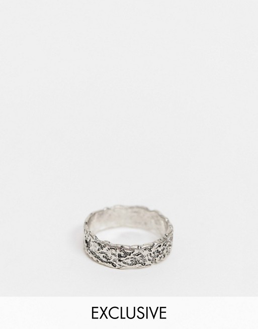 Reclaimed Vintage inspired band ring with eroded detail