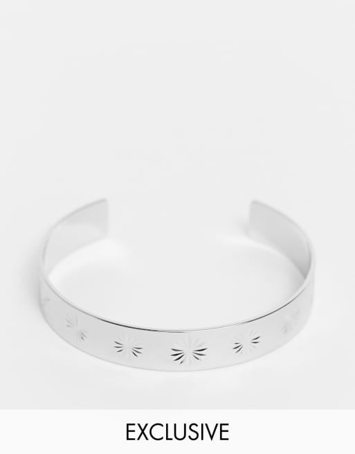 Reclaimed Vintage Inspired bangle with flower detail in ...