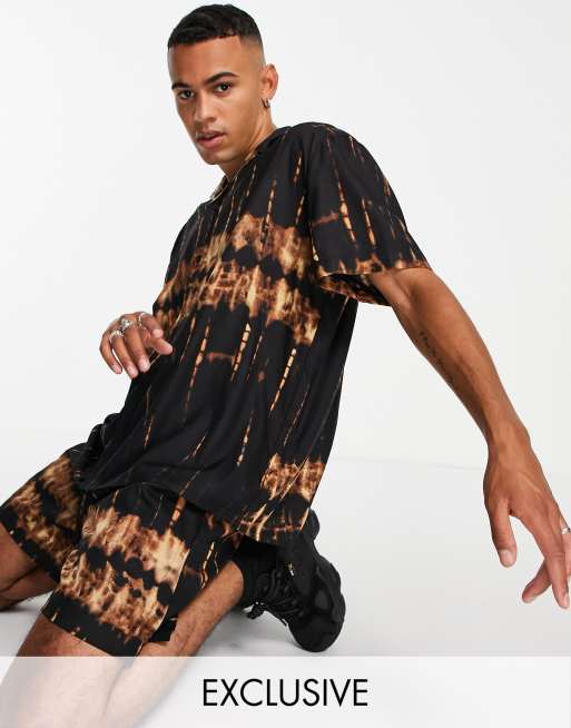 Reclaimed Vintage Inspired - Batikfarvet skjorte med revers