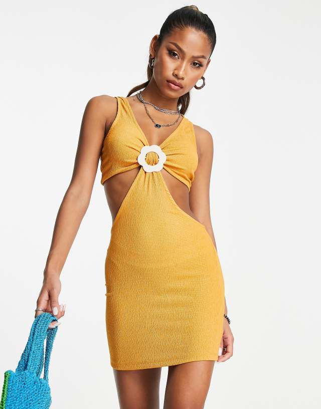 Reclaimed Vintage Inspired beach dress with cut out
