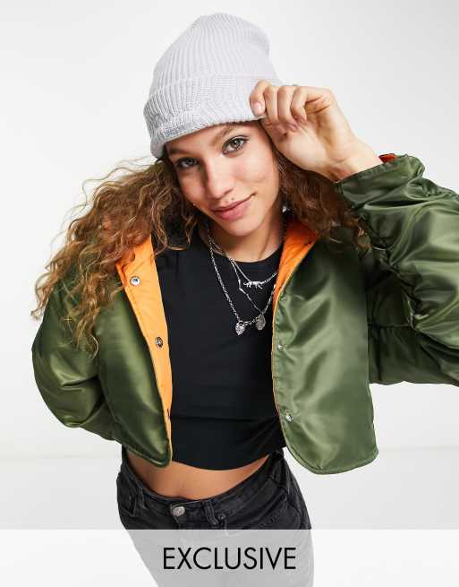 Reclaimed Vintage - Inspired - Beanie met logo in ijsgrijs - LGREY