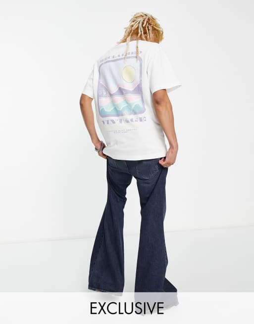 Reclaimed Vintage Inspired – Biały T-shirt z nadrukiem krajobrazu