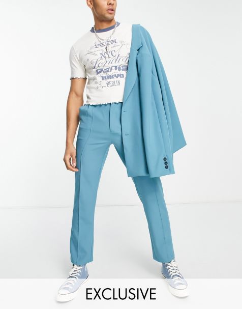 Reclaimed Vintage Inspired – Blå raka byxor i 90-talsstil - view 1